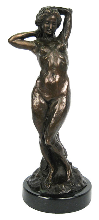 Nude Lady bronze Sculpture On Marble Base - Click Image to Close
